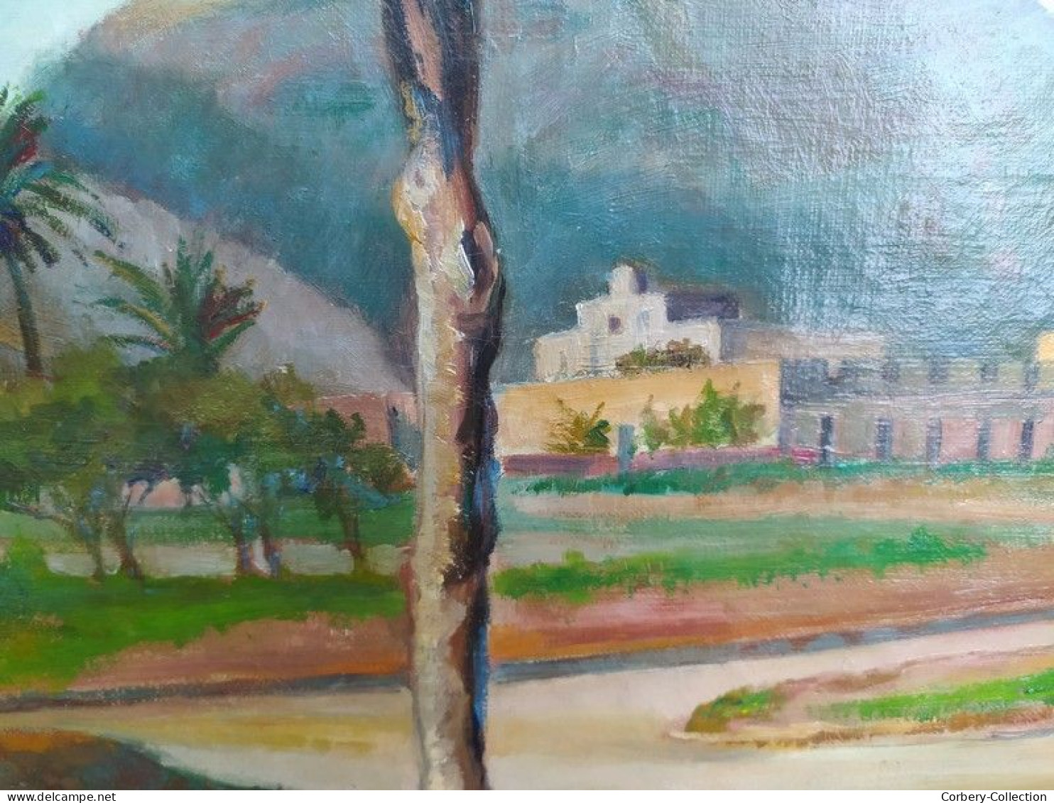 Tableau Orientaliste Le Santa Cruz à Oran Algérie Signé C. R. Le Nôtre