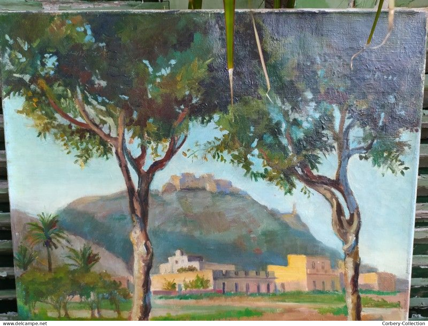 Tableau Orientaliste Le Santa Cruz à Oran Algérie Signé C. R. Le Nôtre