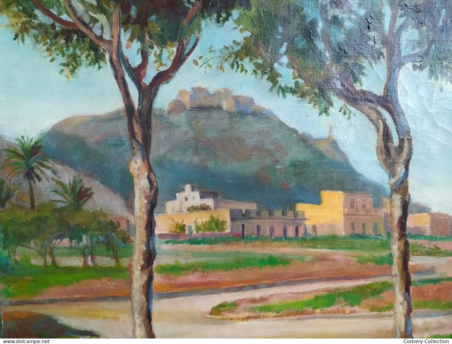 Tableau Orientaliste Le Santa Cruz à Oran Algérie Signé C. R. Le Nôtre