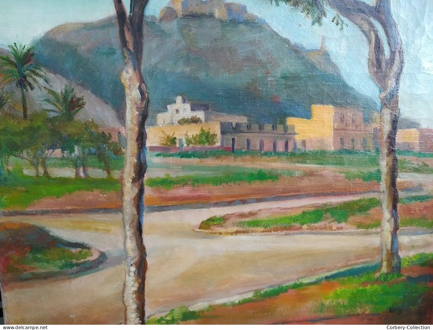 Tableau Orientaliste Le Santa Cruz à Oran Algérie Signé C. R. Le Nôtre