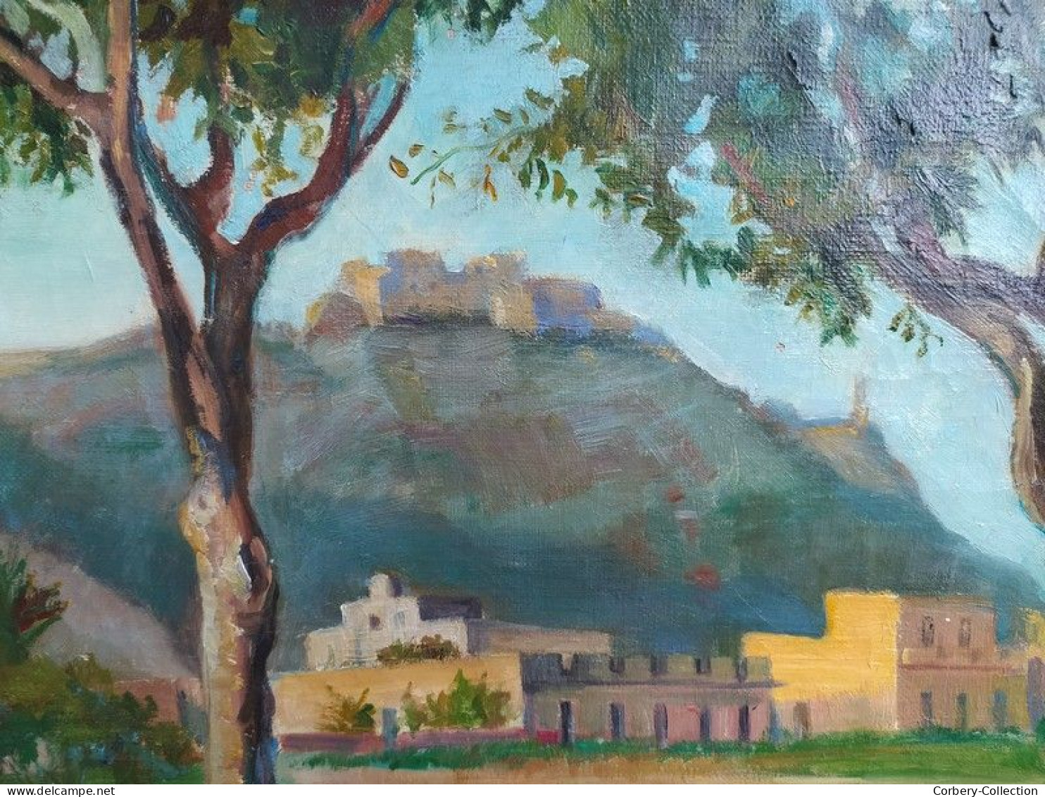 Tableau Orientaliste Le Santa Cruz à Oran Algérie Signé C. R. Le Nôtre