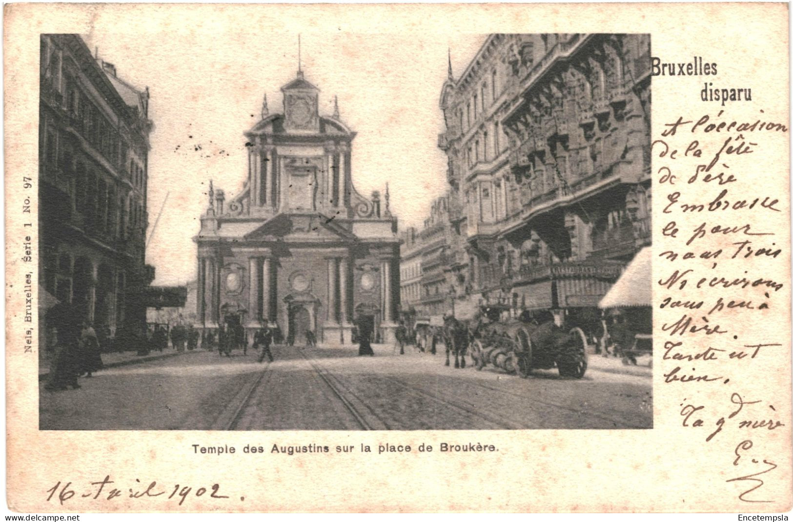 Carte Postale Belgique  Bruxelles Disparu Temple Des Augustins Place De Brouckère 1902 VM72258ok - Avenues, Boulevards