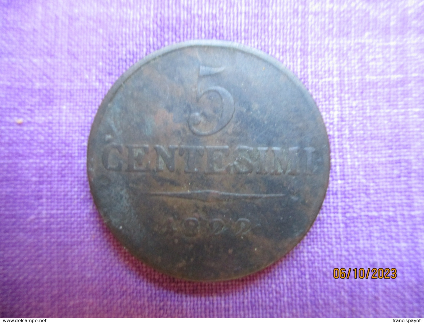 Italy: Lombardia - Venetia 5 Centesimi 1822 M - Lombardie-Vénétie