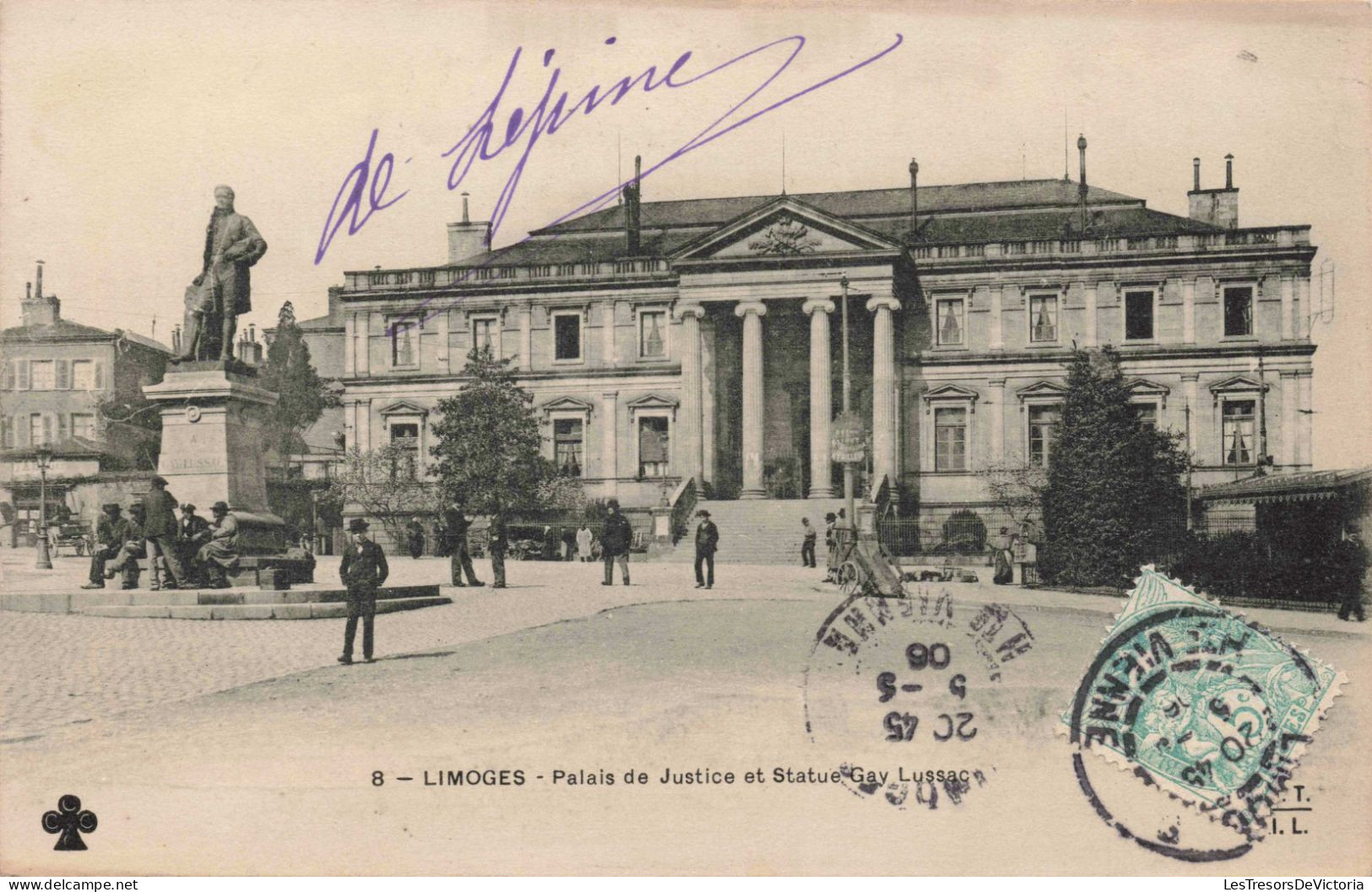 FRANCE - Limoges - Palais De Justice Et Statue Gay Lussac - Carte Postale Ancienne - Limoges