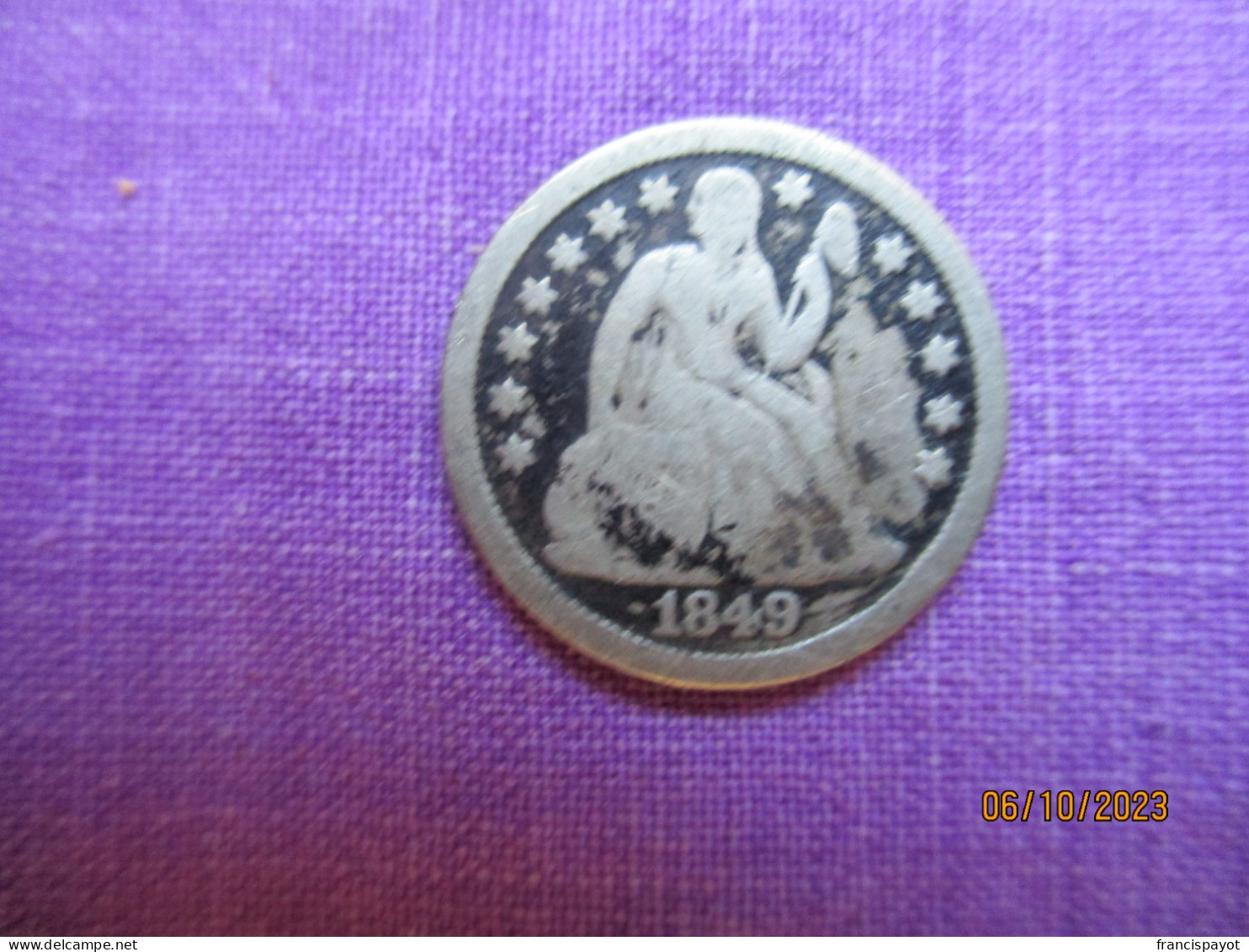 USA Dime 1849 (silver) - 1837-1891: Seated Liberty (Liberté Assise)