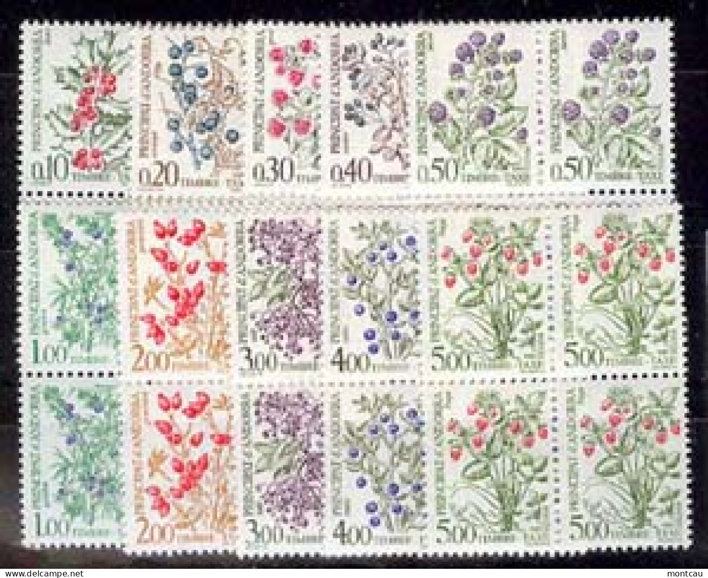 Andorra -Franc 1985 - Flora Tasas 53-62 Bloque - Unused Stamps