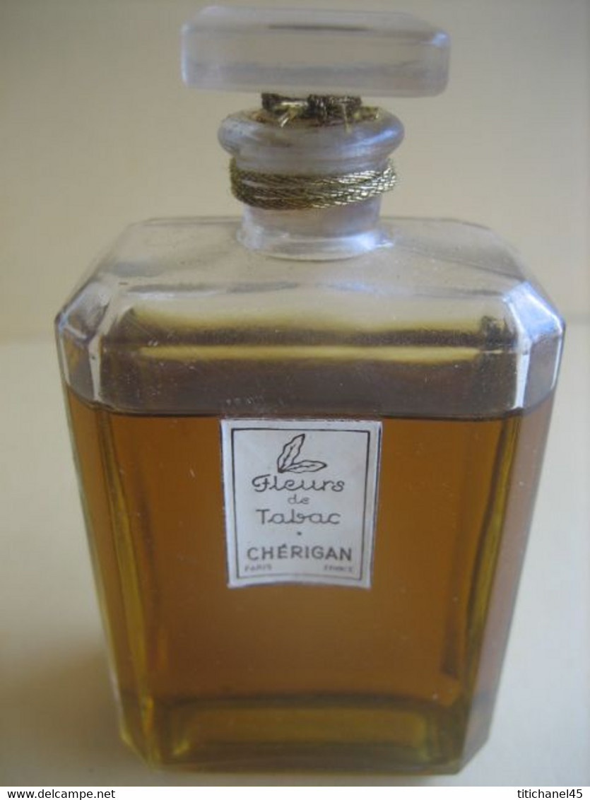 Flacon vintage parfum CHERIGAN "FLEURS de TABAC" dans boîte d'origine - Années 30