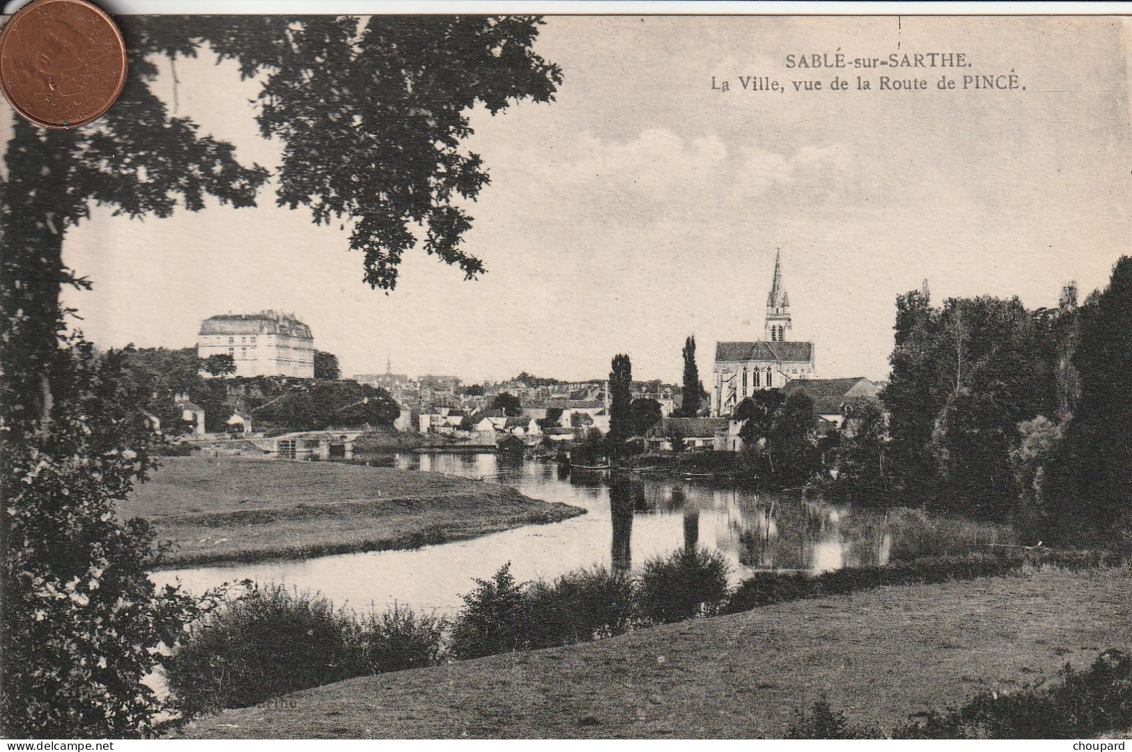 72 - Carte Postale Ancienne De  SABLE SUR SARTHE   La Ville Vue De La Route De PINCE - Sable Sur Sarthe