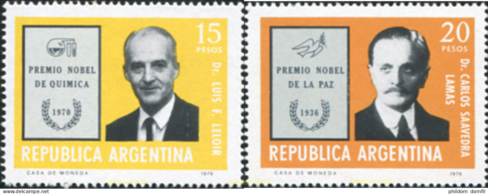 713662 MNH ARGENTINA 1976 PREMIOS NOBEL - Nuevos