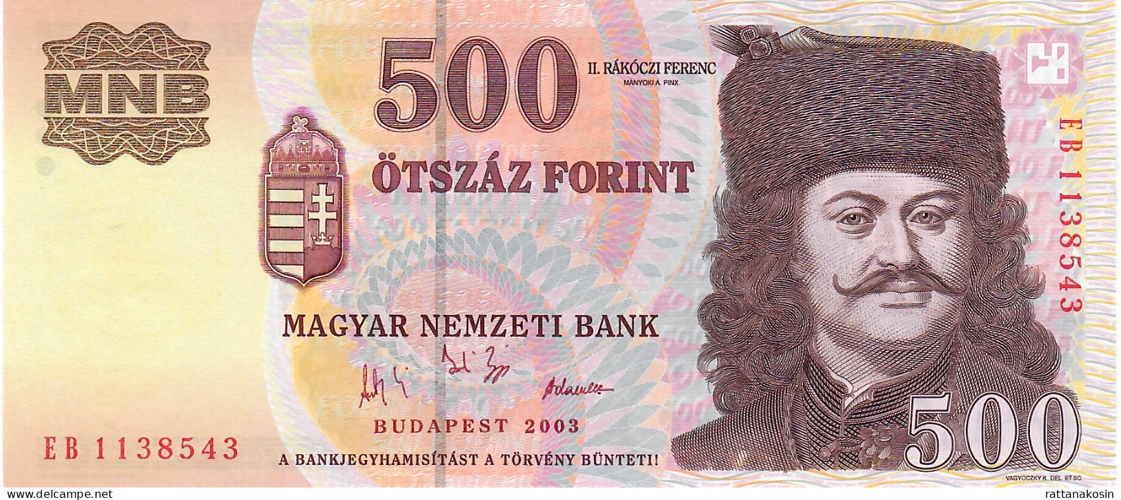 HUNGARY P188c 500 FORINT 2003 #EB    UNC. - Hongrie