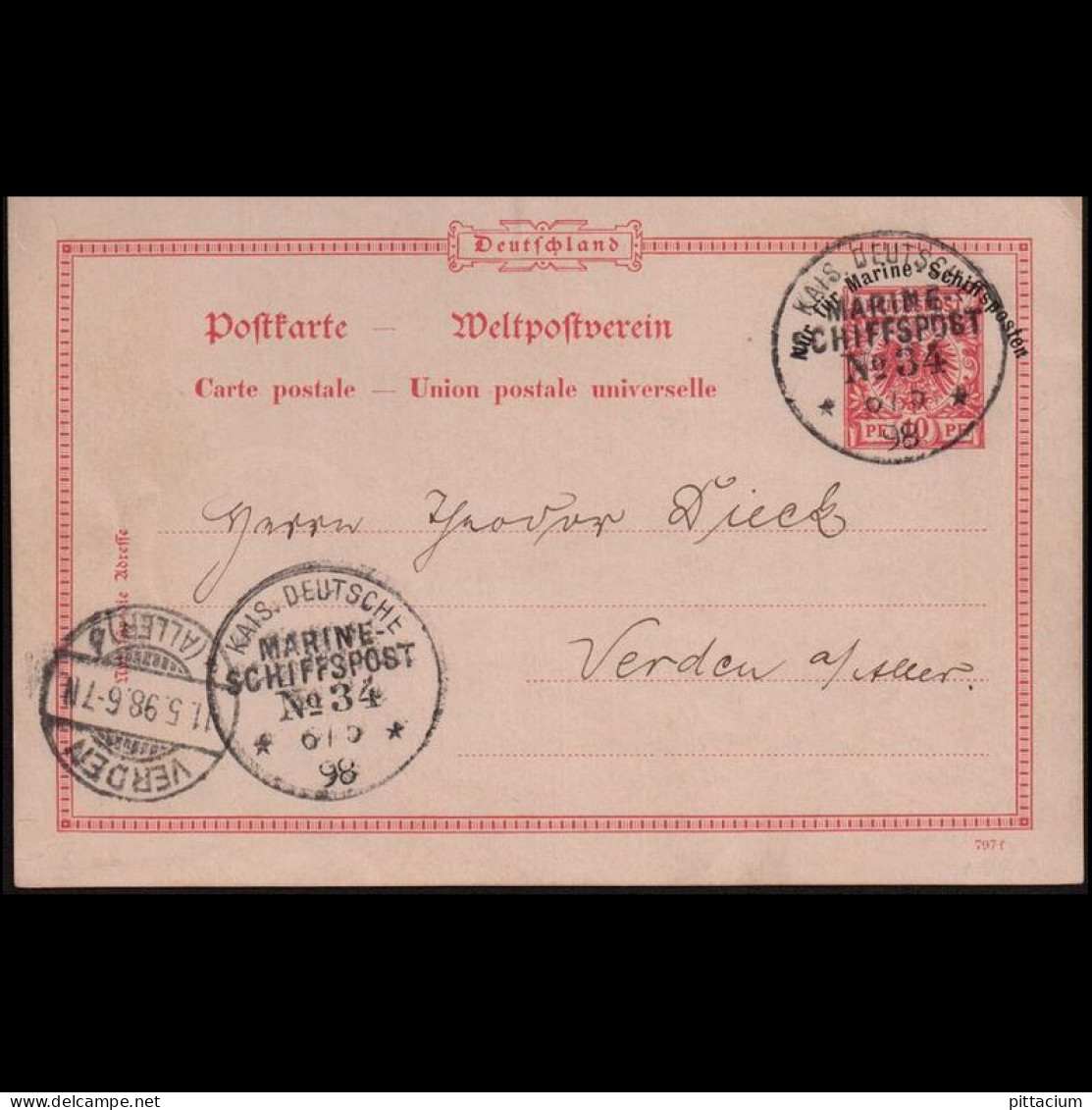 Deutschland 1899: Ganzsachen / Marineschiffspost | Verbandsreise, Linienschiff | Kattegar, Verden - Other & Unclassified