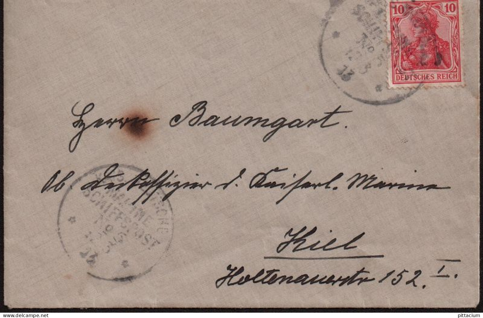 Deutsches Reich 1913: Brief / Marineschiffspost | Kreuzergeschwader, Asien | Kiel - Andere & Zonder Classificatie