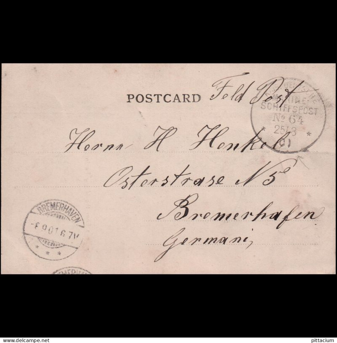 Deutschland 1901: Ansichtskarte / Marineschiffspost | Eingeborene, Urwald, Hütten | Penisula, Bremerhaven - Other & Unclassified