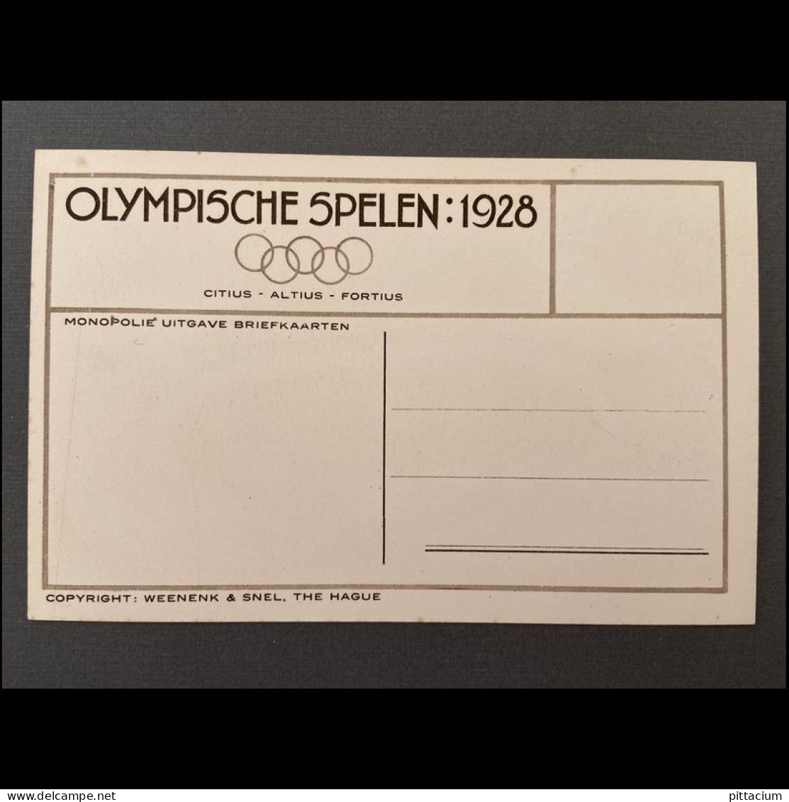 Niederlande 1928: Ansichtskarte  | Sport, Olympia| - Summer 1928: Amsterdam