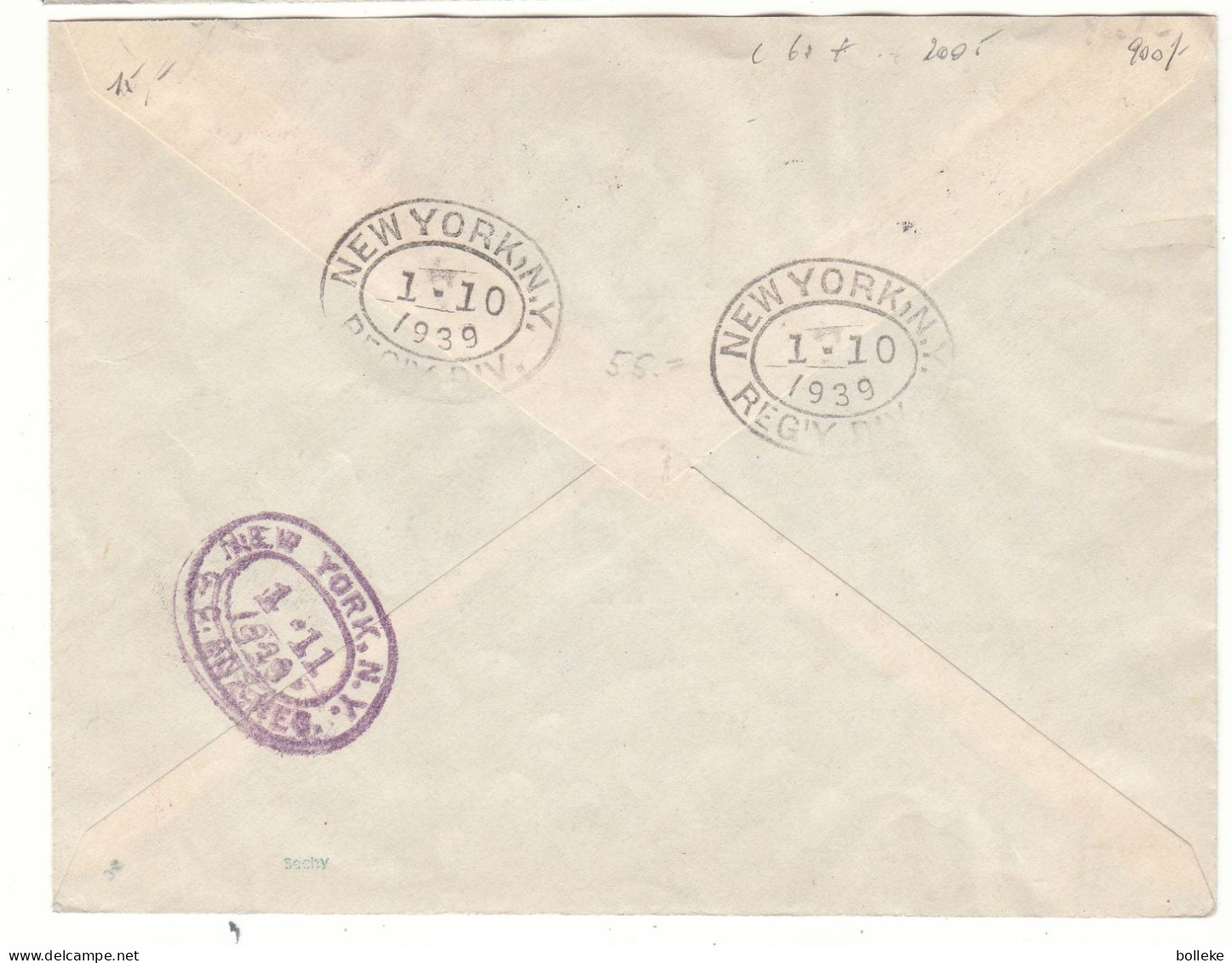 Islande - Lettre Recom De 1939 - Oblit Reykjavik - Exp Vers New York - Université - Valeur 60 € En ......2005 - Brieven En Documenten