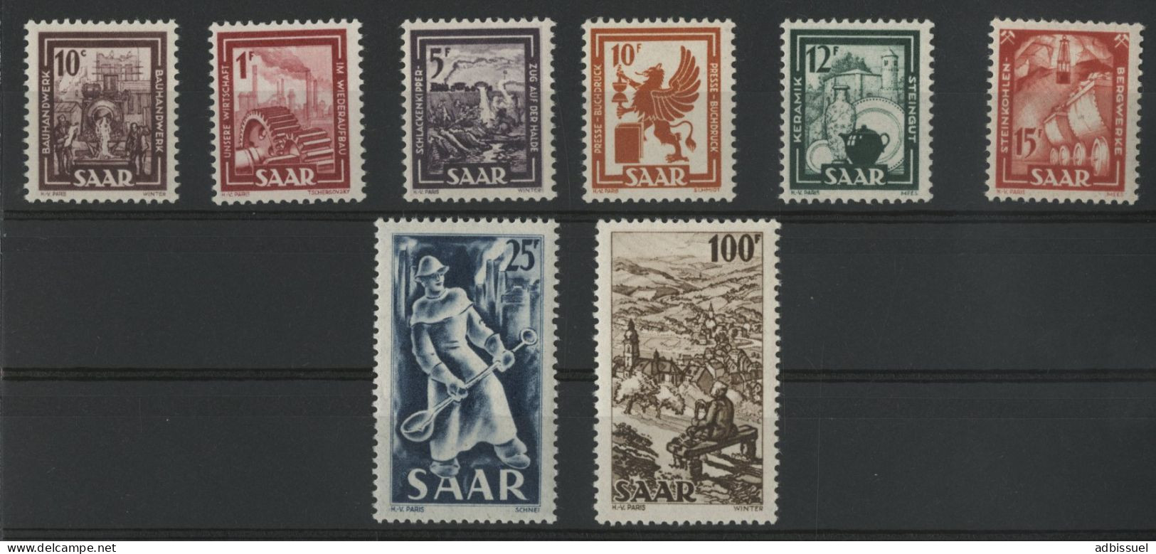 SARRE / SAAR N° 255 à 262 Neufs ** (MNH) Cote 95 € TB. - Unused Stamps