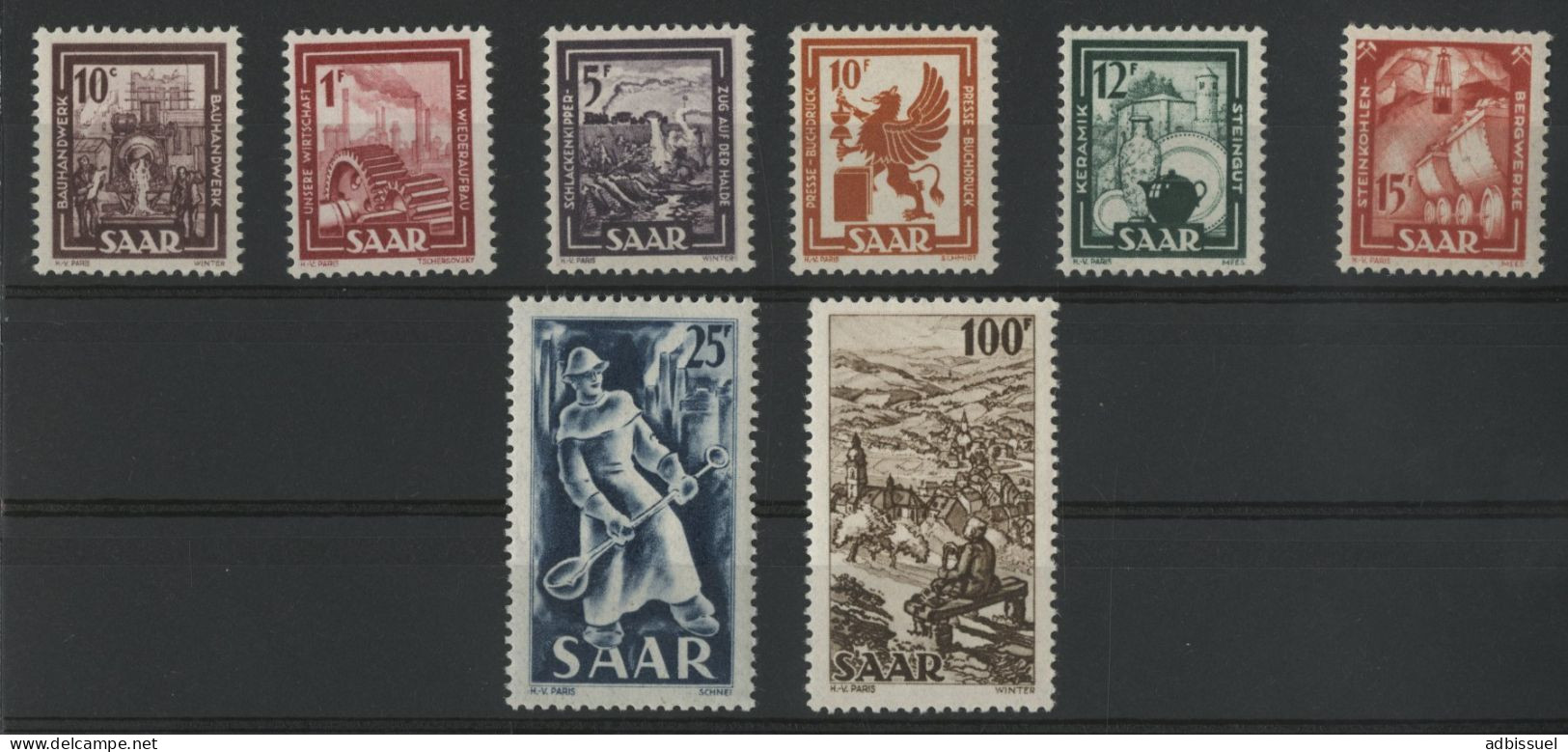 SARRE / SAAR N° 255 à 262 Neufs ** (MNH) Cote 95 € TB. - Ungebraucht