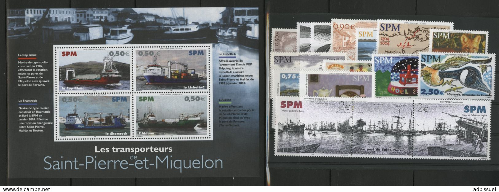 S.P.M. Année 2004 COTE 65.3 € Vendu à La Valeur Faciale 16.12 € N° 810 à 828 (sauf 819) + PA 84 + BF 10. ** (MNH) - Années Complètes