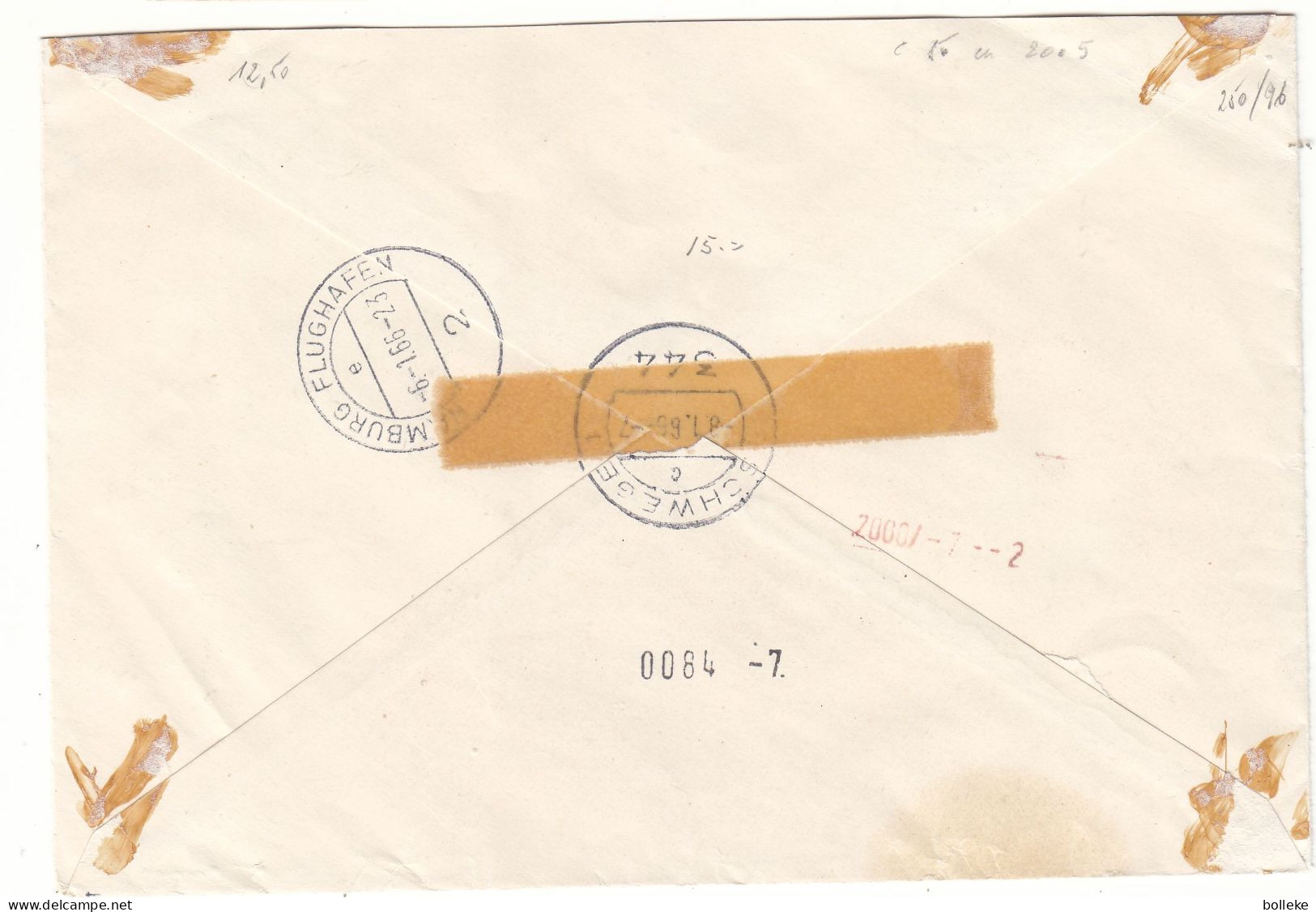 Islande - Lettre Recom Exprès De 1966 - Oblit Reykjavik - Costumes - Cachet Hamburg Flughafen Et Schwege - - Briefe U. Dokumente