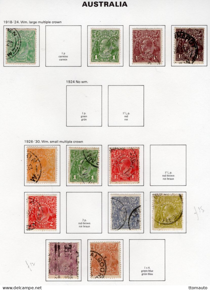 Australia 1918-1930 - George V Heads  - 12 Values Used/Obl. Timbres/Stamps - Oblitérés