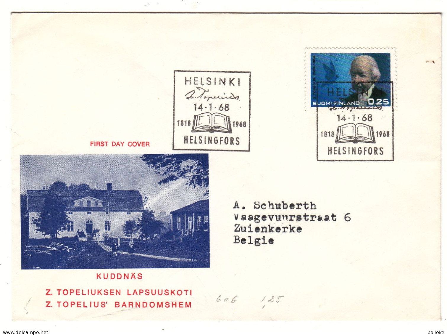 Finlande - Lettre De 1968 - Oblit Helsinki - Topelius - écrivain - Poëte - - Briefe U. Dokumente