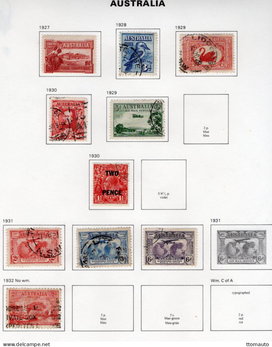 Australia 1927-32 - George V   - 10 Values Used/Obl. Timbres/Stamps - Usados