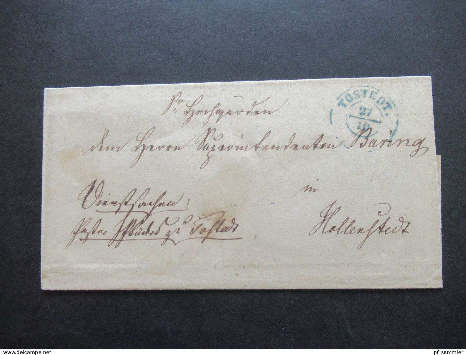 Altdeutschland Hannover Blauer Stempel K2 Tostedt Nach Hollenstedt Und Rücks. Blauer Stempel Ra2 Buxtehude - Hanover