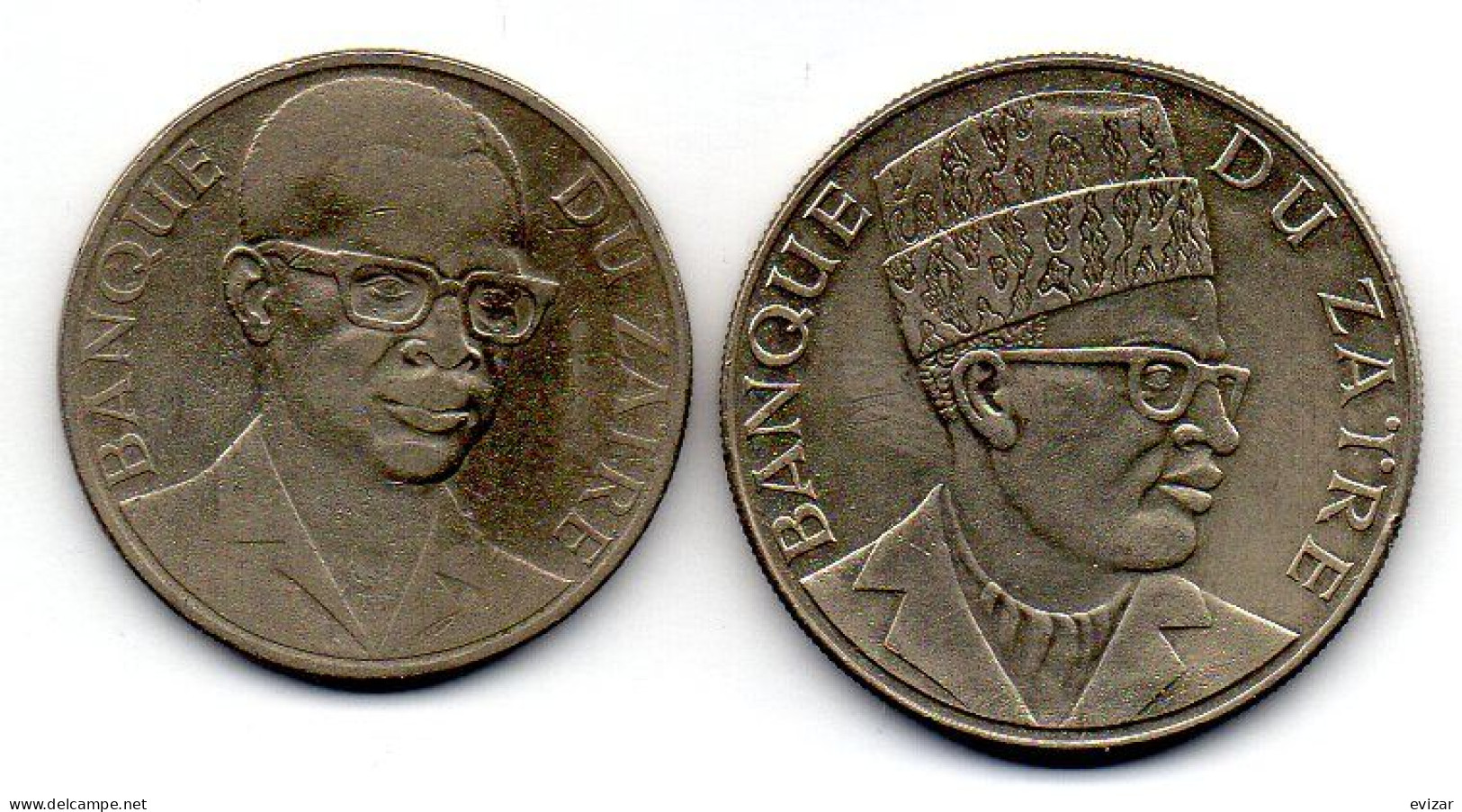 CONGO - ZAIRE, Set Of Two Coins 10, 20 Makuta, Copper-Nickel, Year 1973, KM # 7, 8 - Zaire (1971 -97)