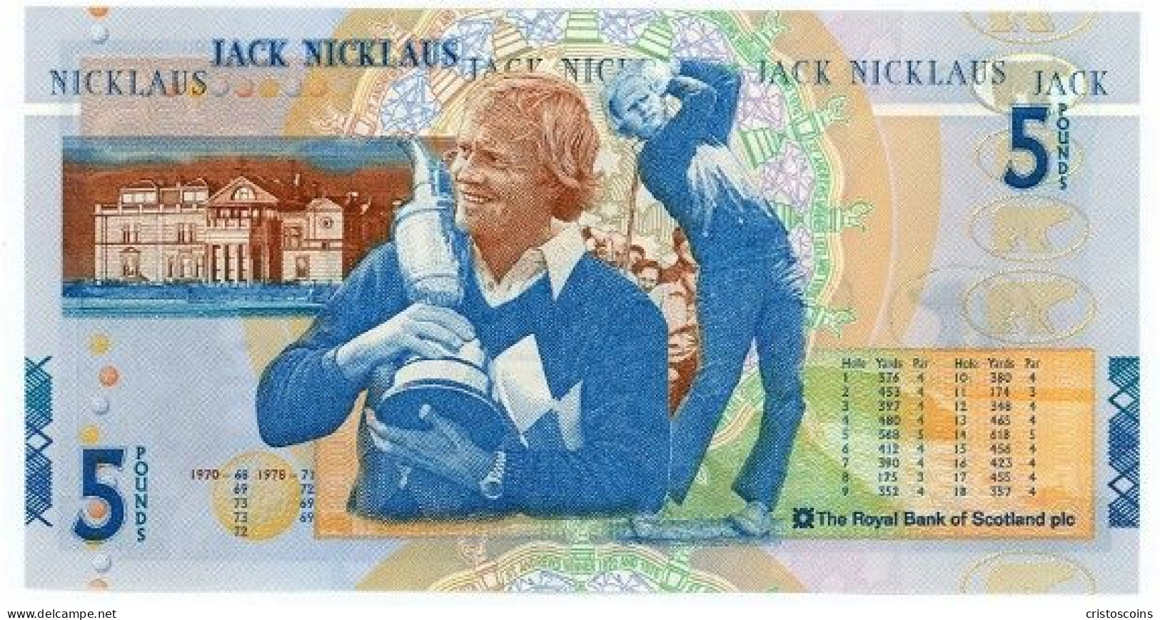 2005 Scozia 5 Libbre,Jack Nicklaus, Commemorativo.Issue .P365 UNC (B/1-44 - 5 Pounds