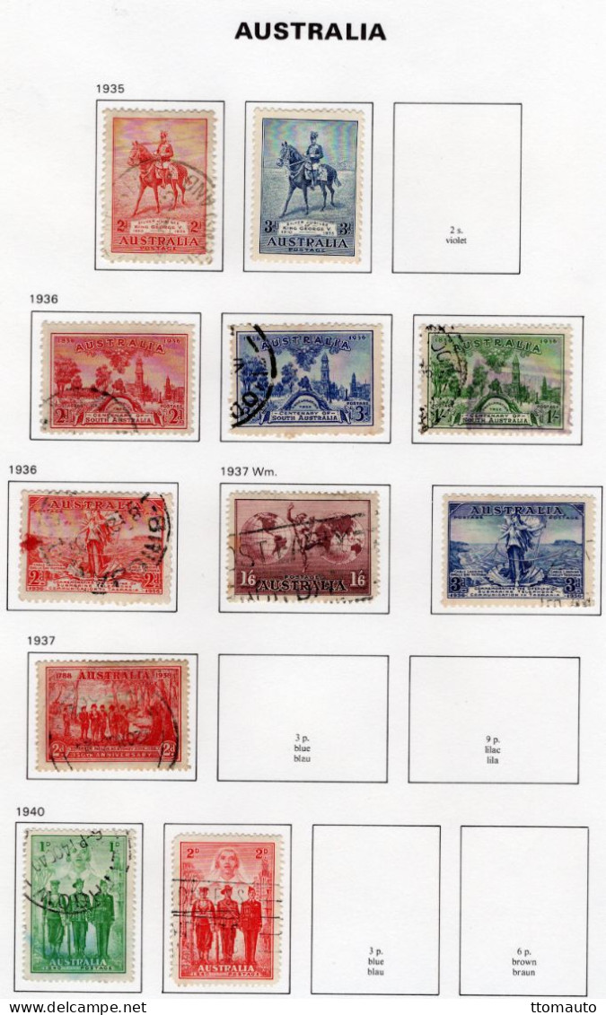 Australia 1935-40 - George V   - 11 Values Used/Obl. Timbres/Stamps - Usati