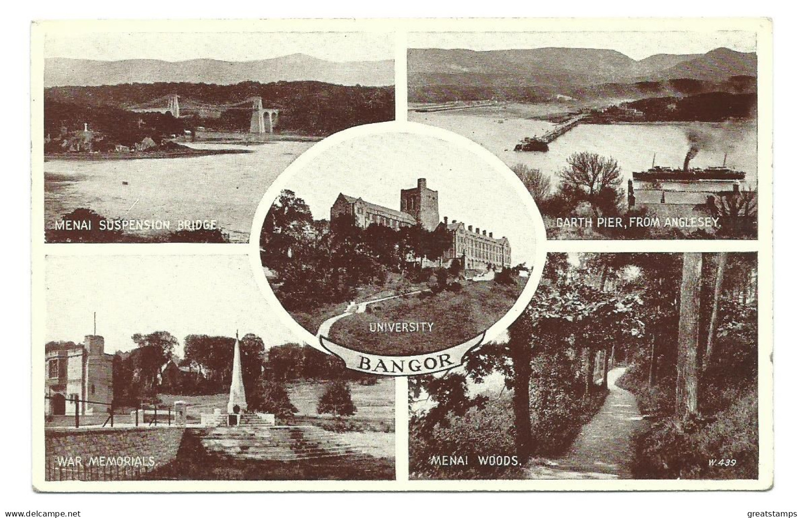 Postcard  Wales Bangor Multiview Valentine's Unused - Gwynedd