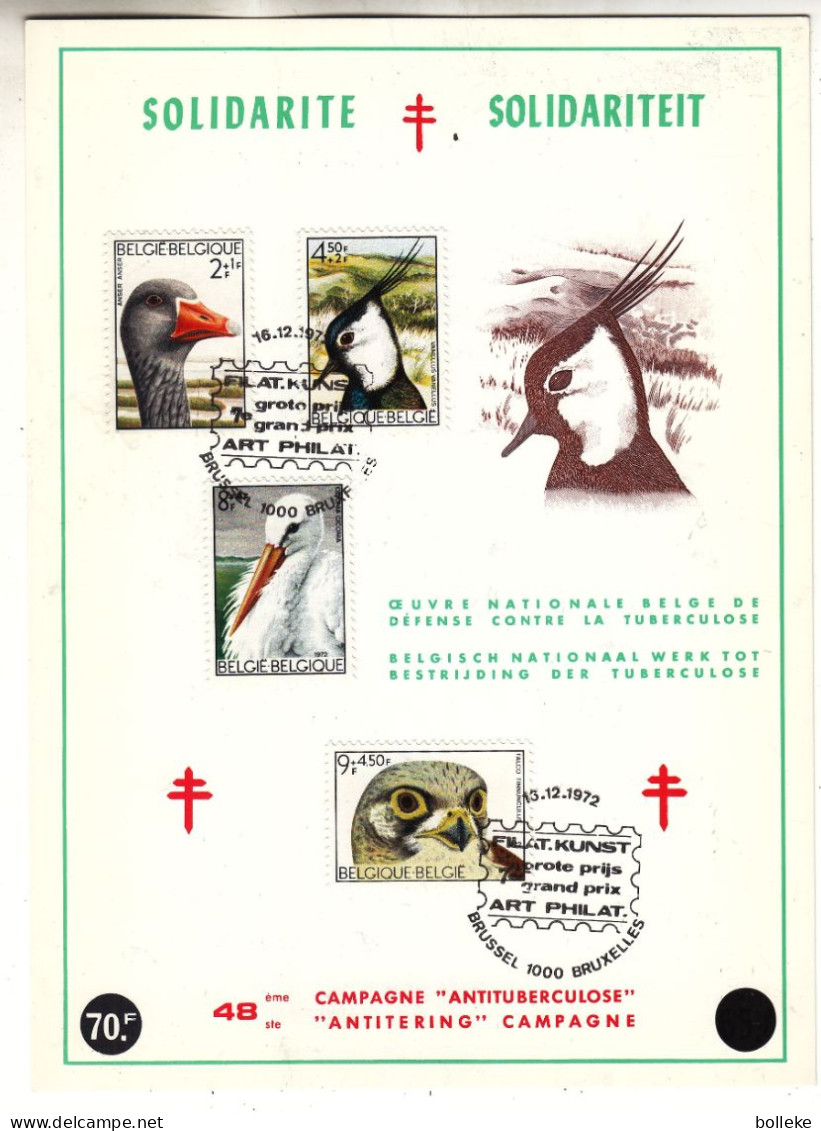 Belgique - Carte De 1972 ° - GF - Oblit Bruxelles - Rapaces - Cygogne - Canards - - Aigles & Rapaces Diurnes