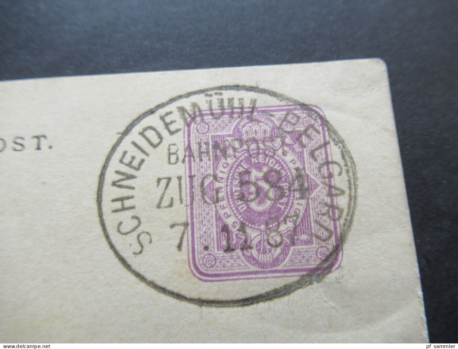 DR 1887 Ganzsache Geschrieben In Ratzeburg (Ostpreußen) Bahnpost Stp. Schneidemühl - Belgard Zug 584 - Briefkaarten