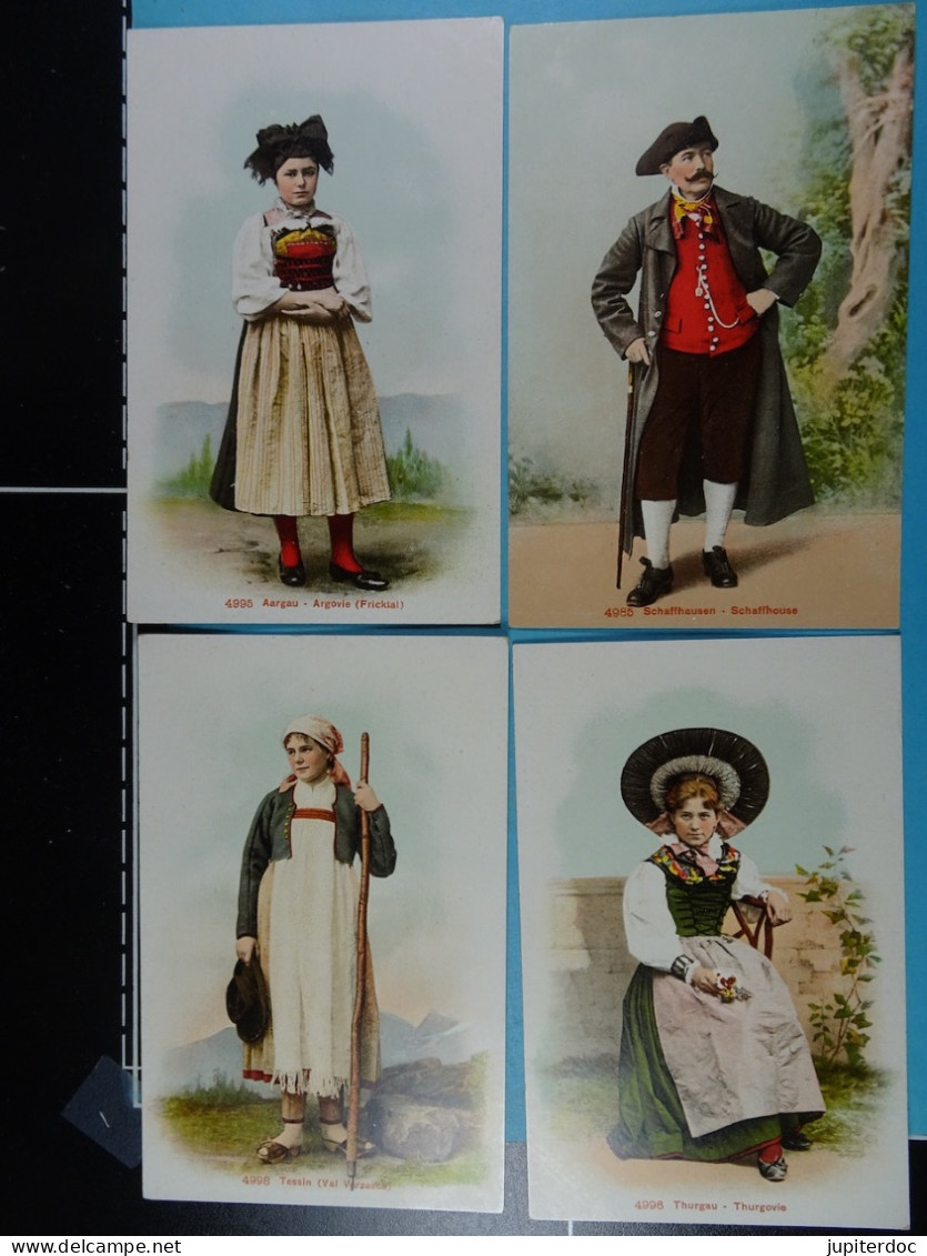 Lot 13 CPA Costumes De Suisse - Verzamelingen & Kavels