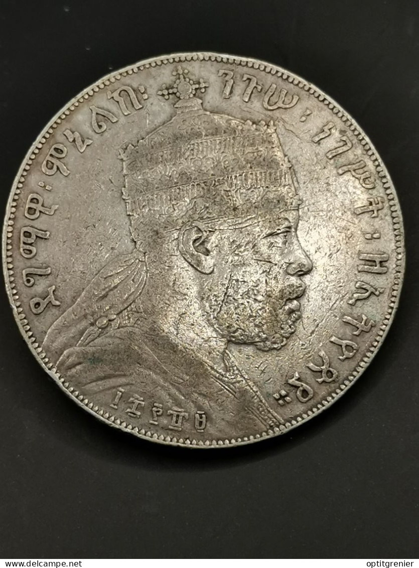 1 BIRR ARGENT 1889 ( 1897 ) MENELIK II ETHIOPIE 418000 EX. / ETHIOPIA SILVER - Ethiopië