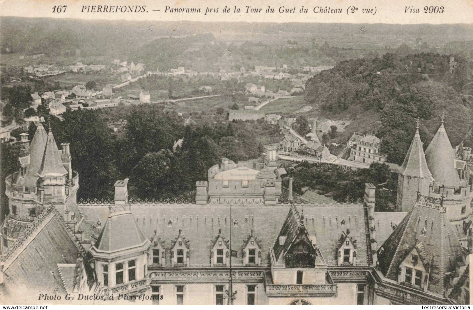 FRANCE - Pierrefonds - Panorama Pris De La Tour Du Guet Du Château - Carte Postale Ancienne - Pierrefonds