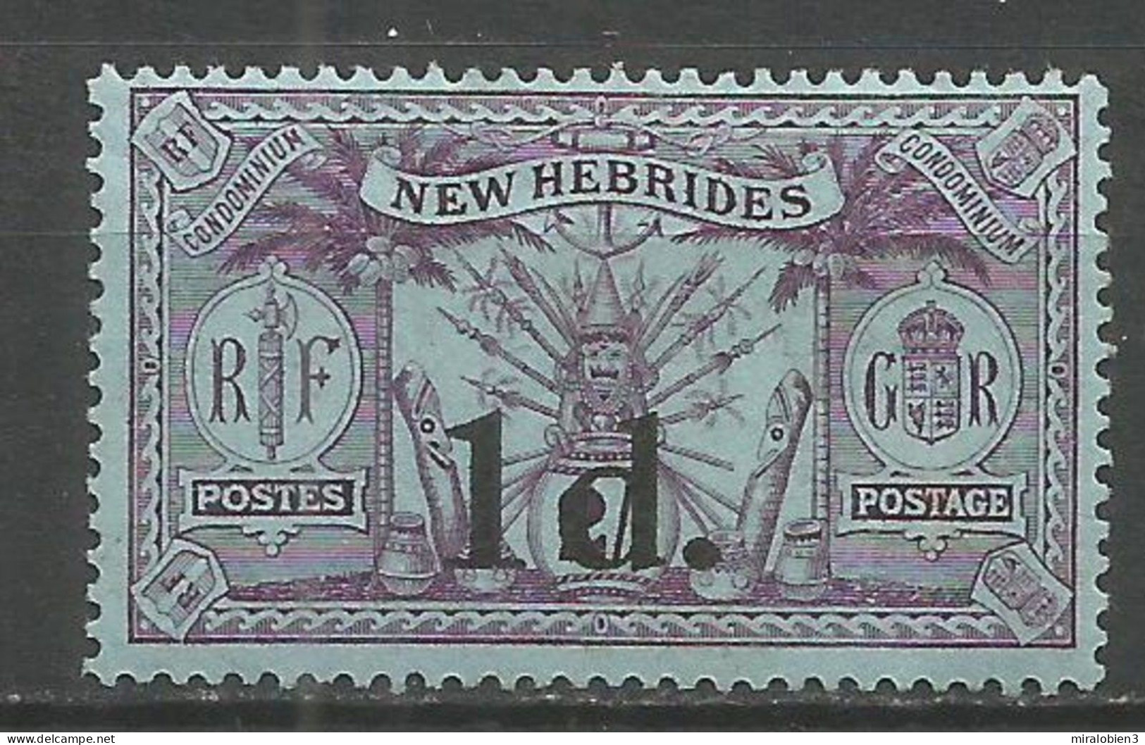 NUEVA HEBRIDES YVERT NUM. 66 * NUEVO CON FIJASELLOS - Unused Stamps