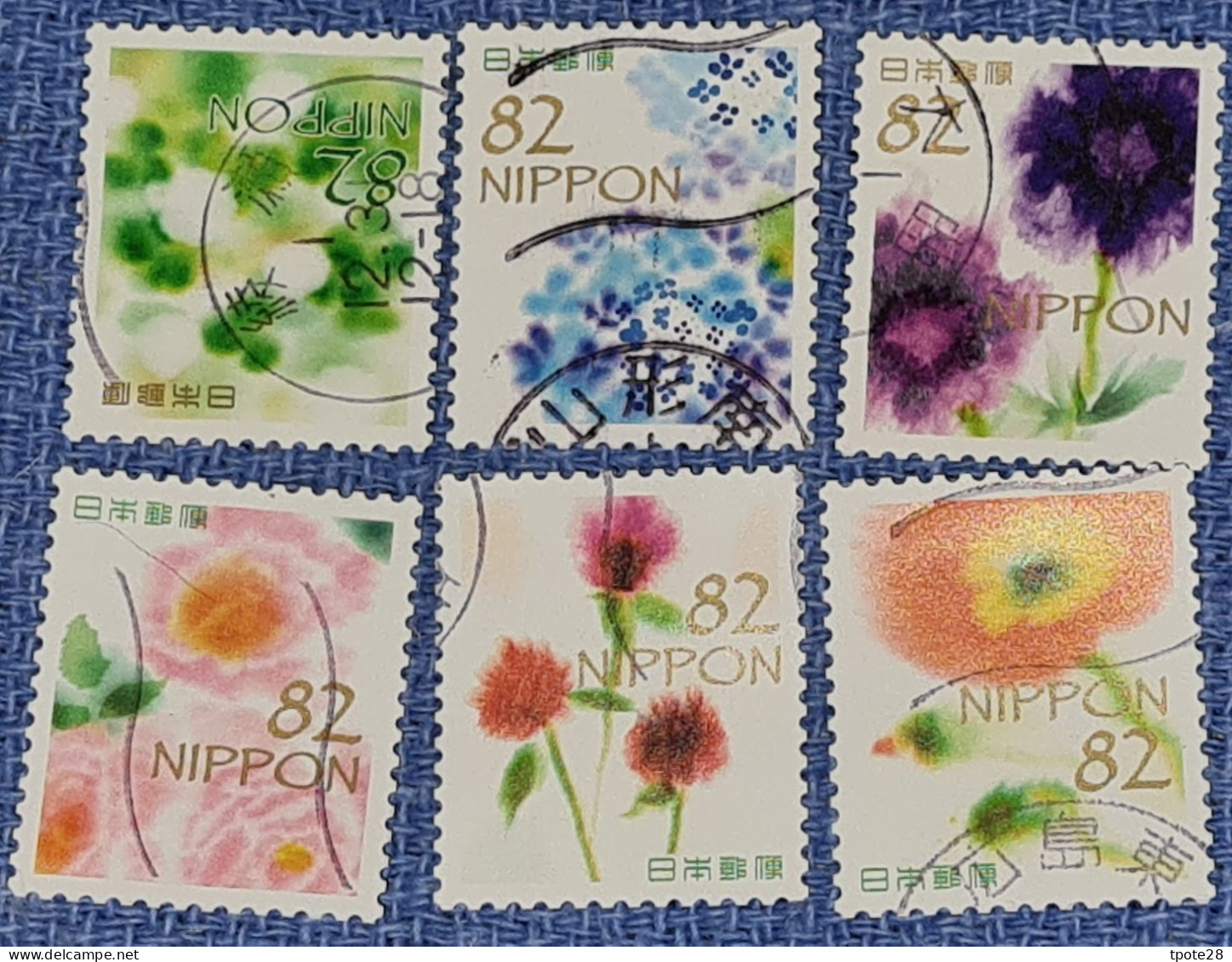 Japon 2019 9345 9350 Timbres Salutations Fleurs  Photo Non Contractuelle - Used Stamps