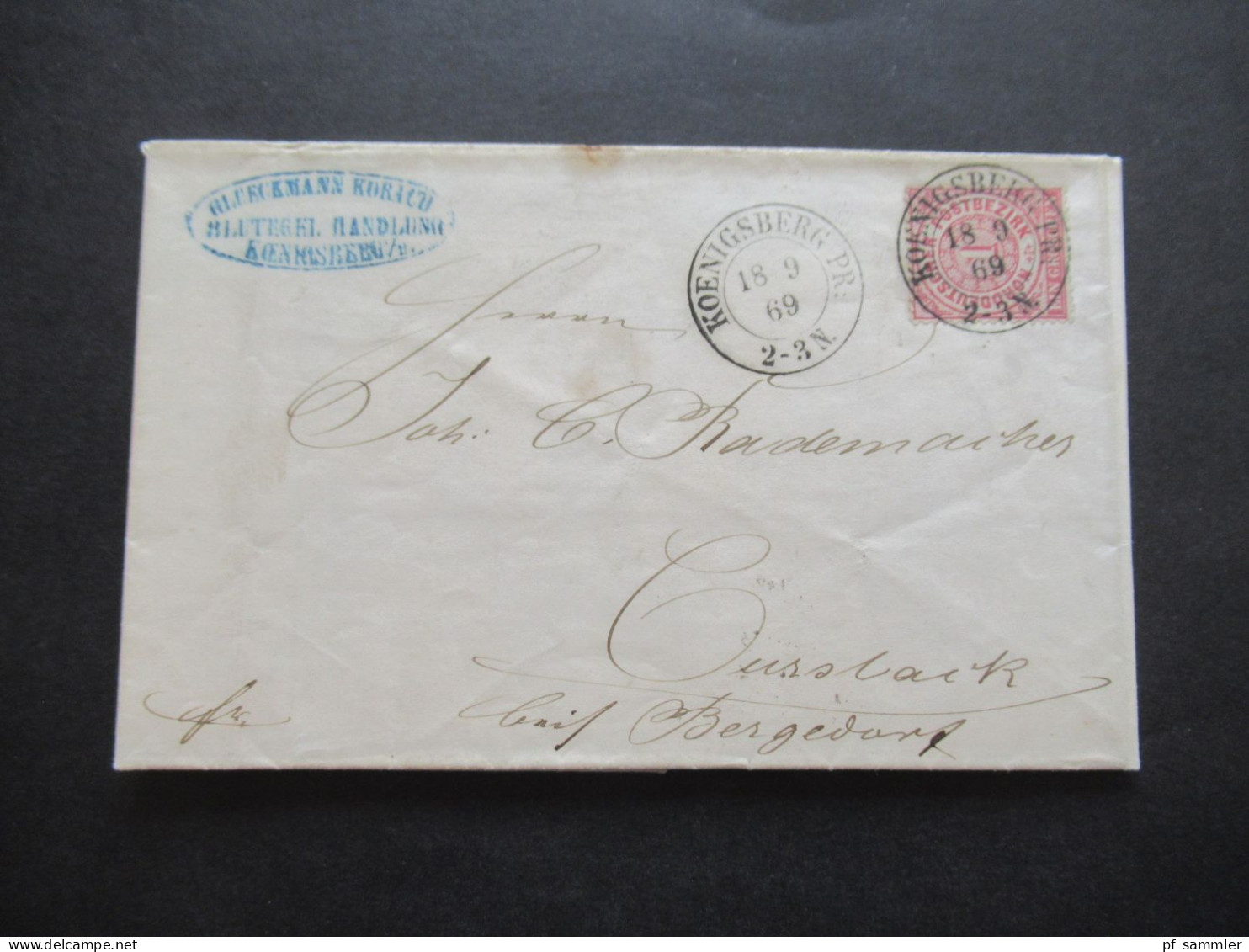 AD NDP 18.9.1869 Mi.Nr.16 EF Mit Klarem K2 Koenigsberg Pr. / Ostpreußen Nach Curslack Bergedorf Mit Ank. Stempel - Storia Postale