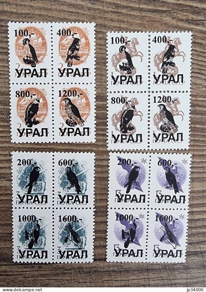 RUSSIE Ex URSS 16 Valeurs OISEAUX, Rapaces. Emis En 1995. Série Complète Se Tenant** - Aigles & Rapaces Diurnes