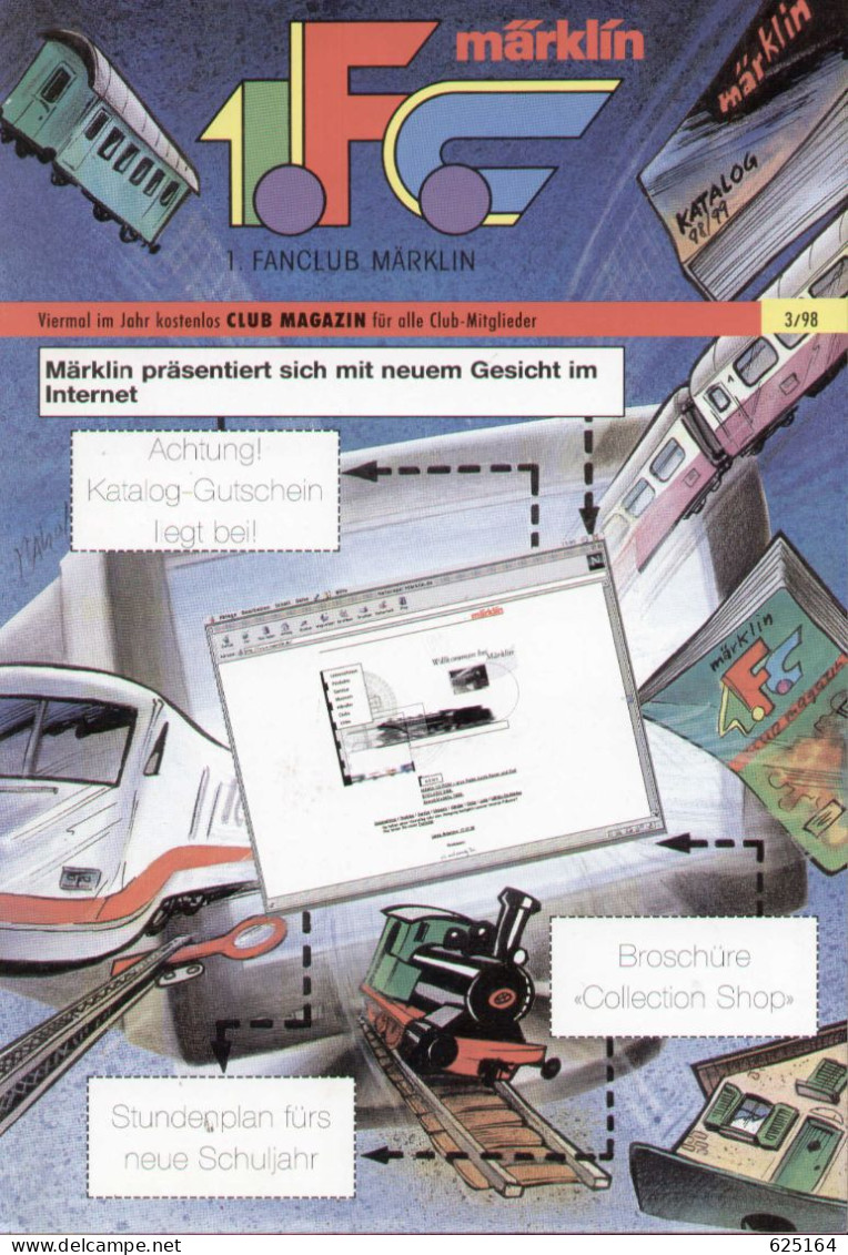 Catalogue Märklin 1998 Club Magazin 1-Fanclub 1998 Nr 3 Brochure - Duits