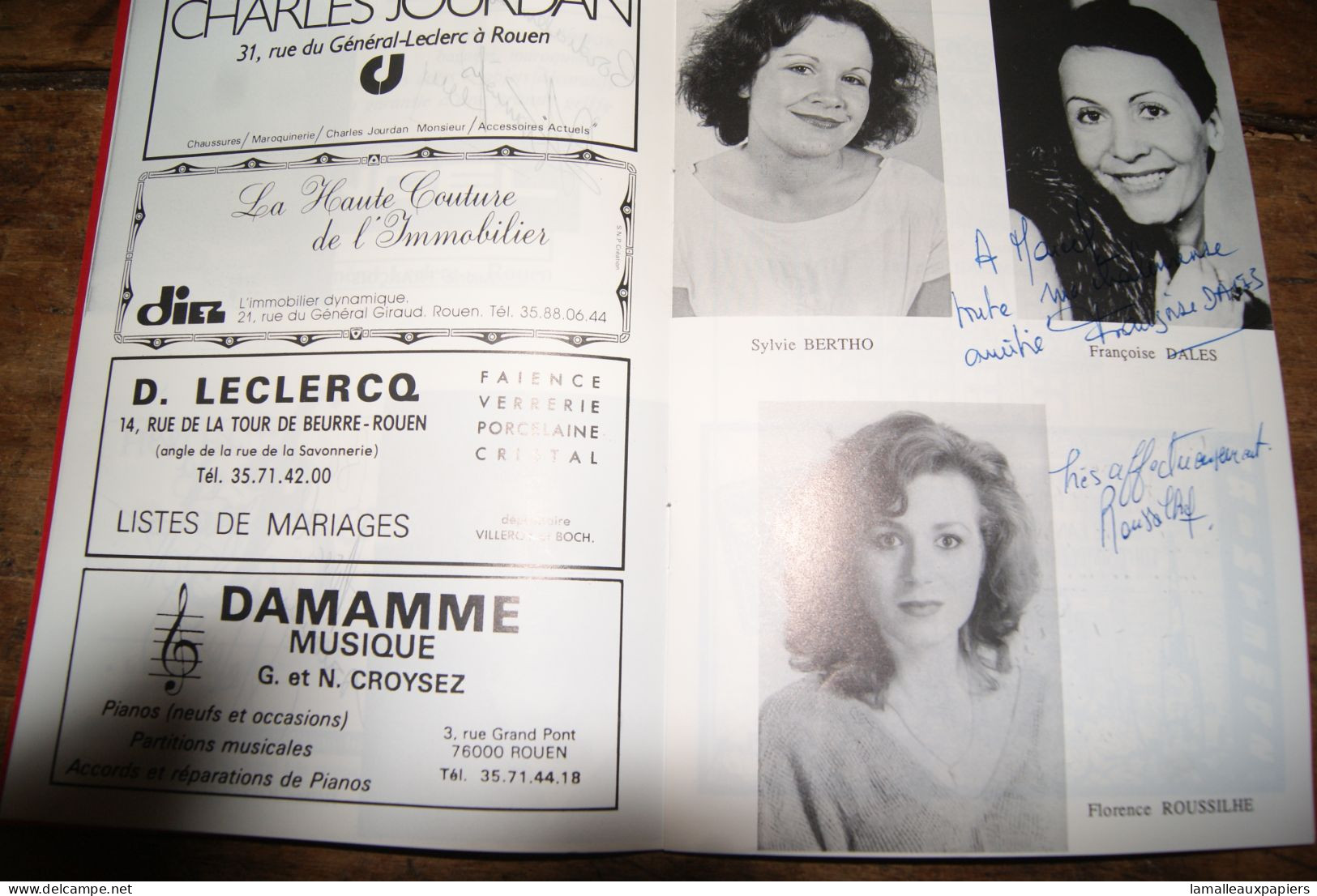 8 Autographes Artistes Lyrique Programme Théatre De Rouen Saison 1988-89 - Cantantes Y Musicos