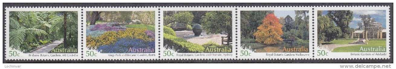 AUSTRALIA, 2007 GARDENS STRIP 5 MNH - Mint Stamps