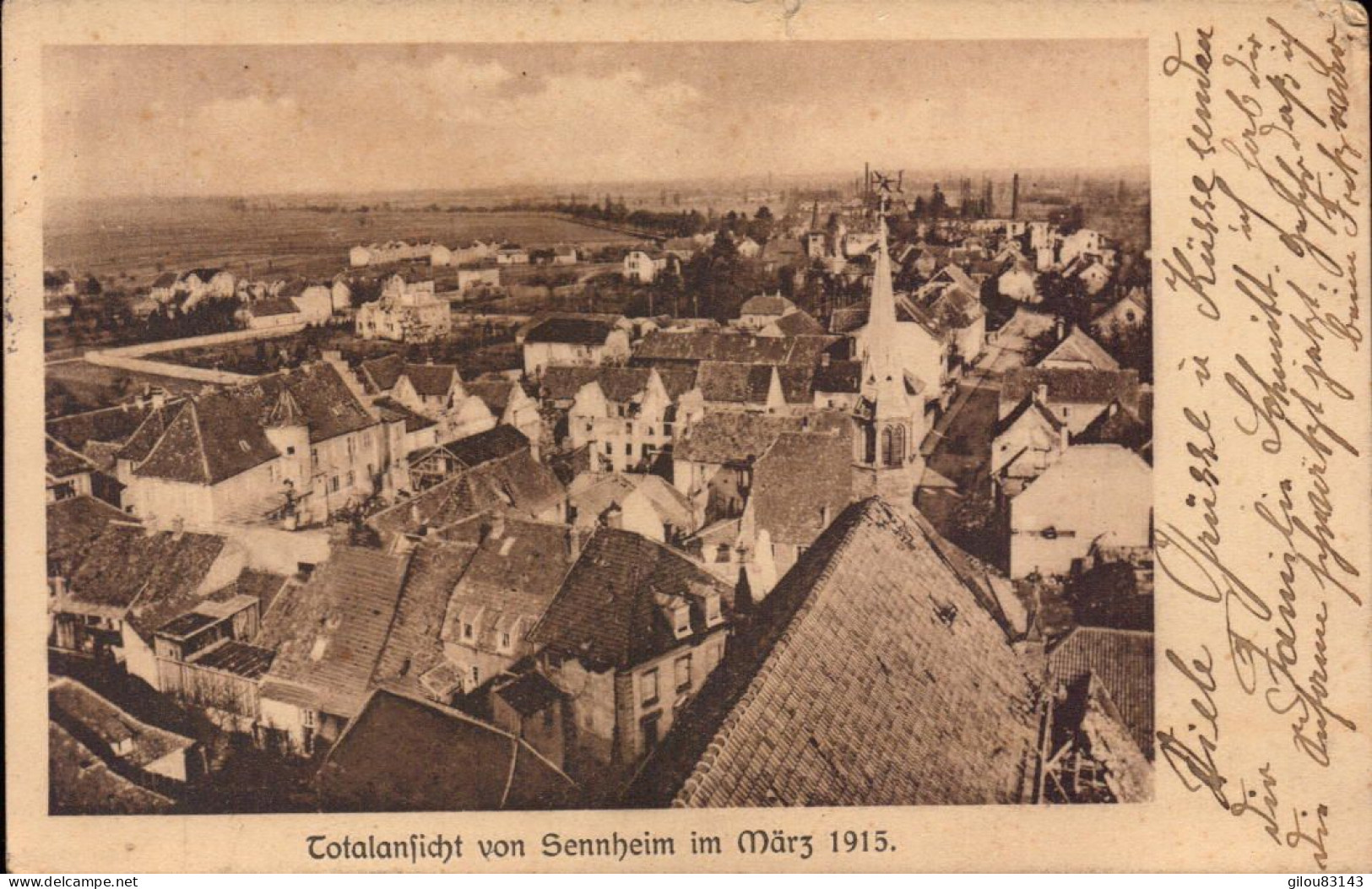 Haut Rhin, Cernay, Totalanficht Von Sennheim Im Mârz 1915 - Cernay