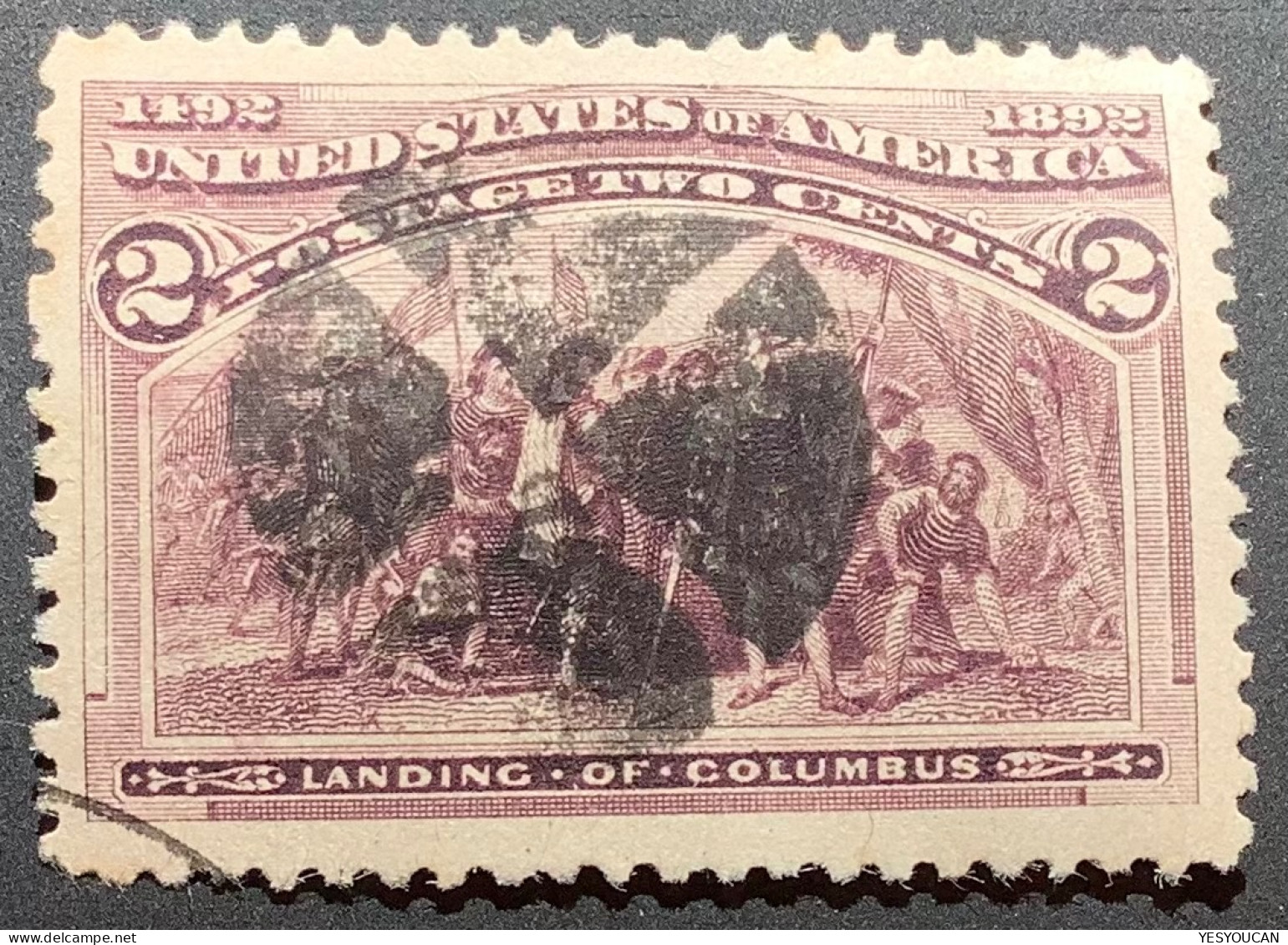 US 1893 2c Columbian (Scott 231) ~XF-SUP 95 Used Gem With Ideal Cancel & Very Well Centered Jumbo Margins (USA PSE - Oblitérés
