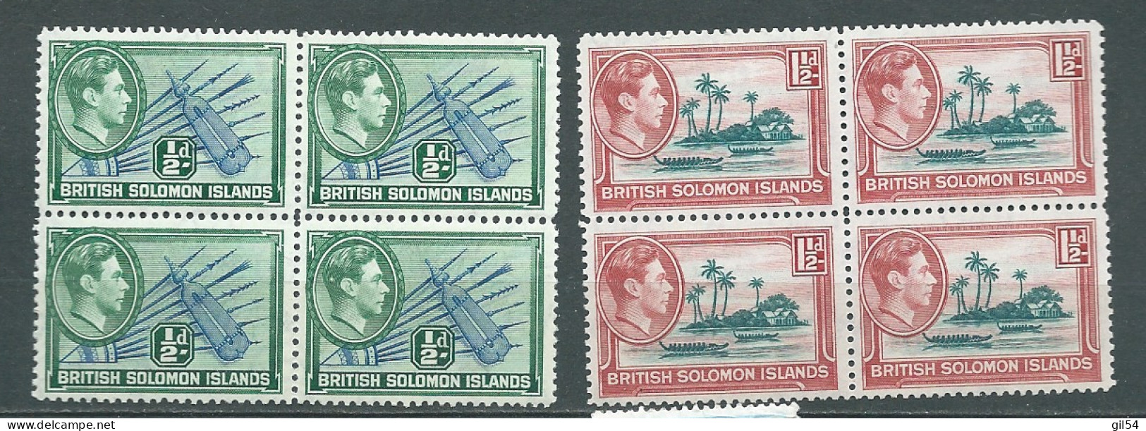 Iles Salomon - Yvert N° 58 ** ET 60 ** En Bloc De 4 - Ae 234 01 - British Solomon Islands (...-1978)