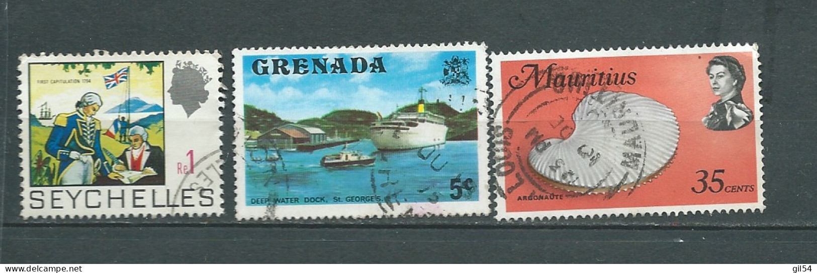 Seychelles   - Yvert N° 261 Oblitéré Je Joins 2 Timbres  Grenada Et Maurice   Ae 234 03 - Seychelles (...-1976)