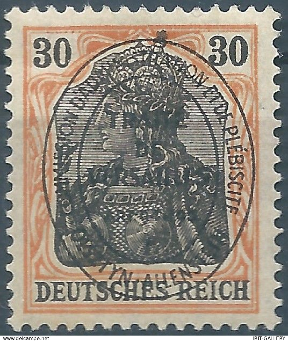 Germany-Deutschland,Olsztyn,1920 German Empire Postage Stamps Overprinted On 30(Pf)Mint - Allenstein