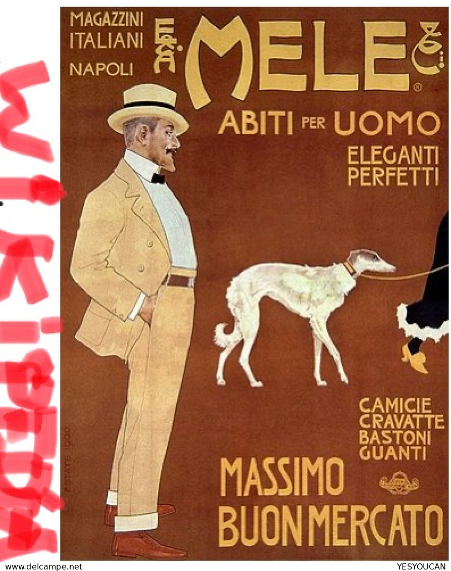 RRR: ASSICURATA  Agenzie Postali NAPOLI MAGAZZINI ITALIANI MELE1896lettera Italia Umberto(Grand Magasin Department Store - Marcophilia