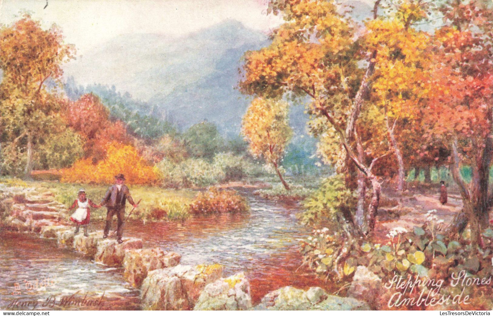 ILLUSTRATEUR SIGNE - HB Wimbush - Stepping Stones Ambleside  - Carte Postale Ancienne - Wimbush